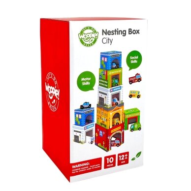 WOOPIE GREEN Dėlionės kubeliai Miesto transporto priemonės dėžutėse + figūrėlės 10 vnt. 14 WOOPIE GREEN Dėlionės kubeliai Miesto transporto priemonės dėžutėse + figūrėlės 10 vnt. 14