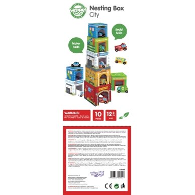 WOOPIE GREEN Dėlionės kubeliai Miesto transporto priemonės dėžutėse + figūrėlės 10 vnt. 15 WOOPIE GREEN Dėlionės kubeliai Miesto transporto priemonės dėžutėse + figūrėlės 10 vnt. 15