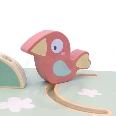 WOOPIE GREEN Montessori 4-in-1 kamuoliukų takelio veiklų medis FSC 9
