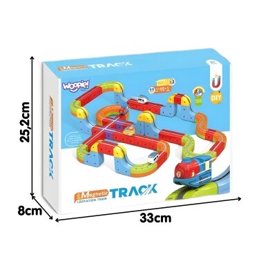 WOOPIE Magic Cube Train konstravimo blokeliai Anti-Gravity magnetinė trasa 68 vnt. 10