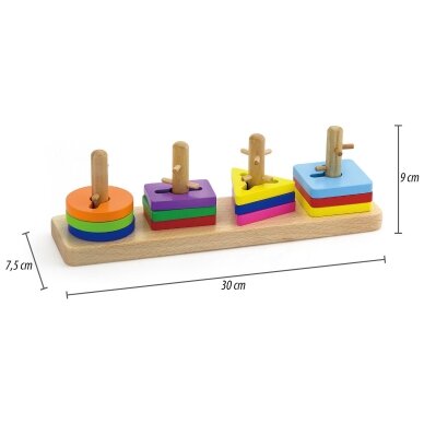 VIGA medinis Montessori formų rūšiavimo blokų rinkinys 11