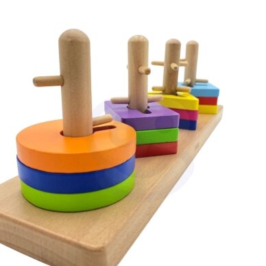 VIGA medinis Montessori formų rūšiavimo blokų rinkinys 13 VIGA medinis Montessori formų rūšiavimo blokų rinkinys 13