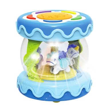 WOOPIE BABY Būgnas su muzikine dėžute ir projektoriumi 3-in-1 muzikinis žaislas kūdikiams + volelis mokymuisi ropoti 5