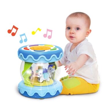 WOOPIE BABY Būgnas su muzikine dėžute ir projektoriumi 3-in-1 muzikinis žaislas kūdikiams + volelis mokymuisi ropoti 3