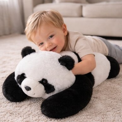 WOOPIE Panda antistresinis sensorinis svertinis pliušinis žaislas sunkus meškiukas apkabinimui 65cm 1500g 4