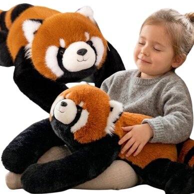 WOOPIE pasunkintas pliušinis žaislas raudonoji panda, antistresinis sensorinis sunkus meškiukas 65cm 2500g