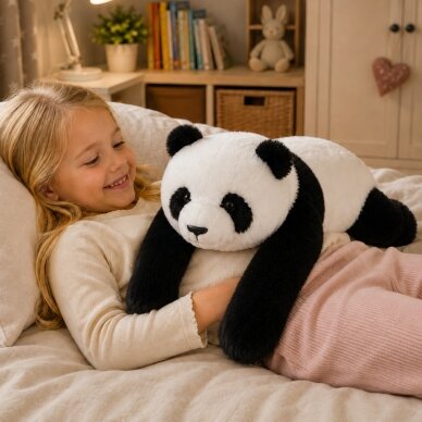 WOOPIE Panda antistresinis sensorinis svertinis pliušinis žaislas sunkus meškiukas apkabinimui 65cm 1500g 2 WOOPIE Panda antistresinis sensorinis svertinis pliušinis žaislas sunkus meškiukas apkabinimui 65cm 1500g 2
