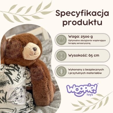 WOOPIE svertinis pliušinis meškiukas anti-streso sensorinis sunkus meškinas glėbio žaislas 65cm 2500g 5 WOOPIE svertinis pliušinis meškiukas anti-streso sensorinis sunkus meškinas glėbio žaislas 65cm 2500g 5