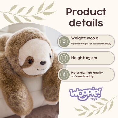 WOOPIE tinginio sensorinis sveriamas pliušinis žaislas 1 kg 8
