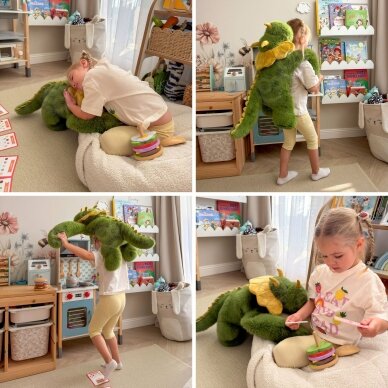 WOOPIE Dinozauras antistresinis sensorinis svertinis pliušinis žaislas sunkus meškiukas 65cm 1500g 4