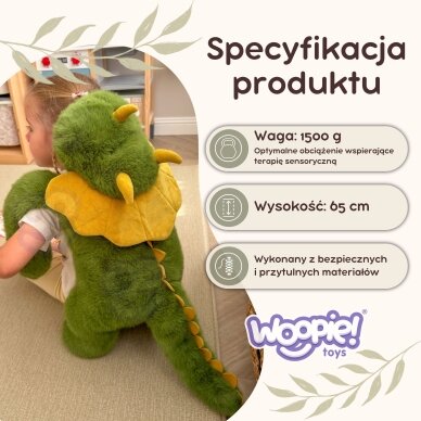 WOOPIE Dinozauras antistresinis sensorinis svertinis pliušinis žaislas sunkus meškiukas 65cm 1500g 6 WOOPIE Dinozauras antistresinis sensorinis svertinis pliušinis žaislas sunkus meškiukas 65cm 1500g 6