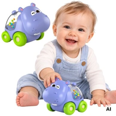 WOOPIE BABY Barškantis automobiliukas Hipopotamas