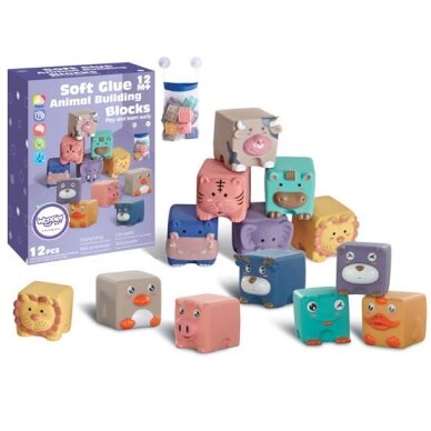 WOOPIE BABY sensorinės kaladėlės spaudžiama dėlionė su gyvūnų garsais 12 vnt. WOOPIE BABY sensorinės kaladėlės spaudžiama dėlionė su gyvūnų garsais 12 vnt.