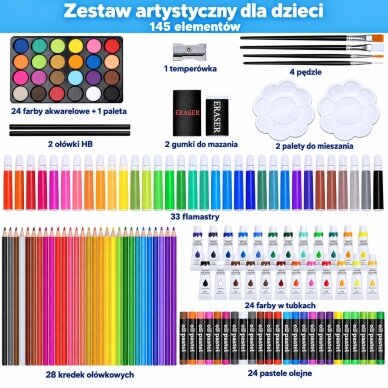 Woopie meno rinkinys lagaminėlyje su vaškinėmis kreidelėmis ir dažais Vienaragis 4 Woopie meno rinkinys lagaminėlyje su vaškinėmis kreidelėmis ir dažais Vienaragis 4