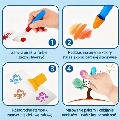 WOOPIE stebuklingas tapybos rinkinys - flomasteriai ir antspaudai, 26 vnt. 3