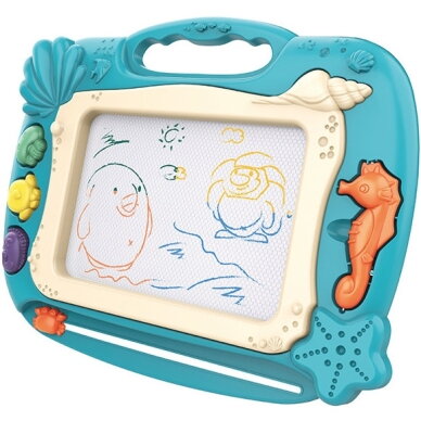 WOOPIE magnetinė piešimo lenta su spalvingais antspaudukais, vandenyno tema, žalia 1 WOOPIE magnetinė piešimo lenta su spalvingais antspaudukais, vandenyno tema, žalia 1