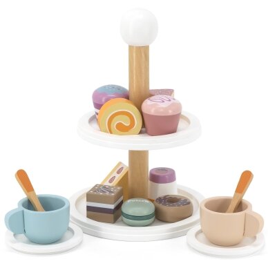 VIGA PolarB medinis tortų stovas su keksiukais, sausainiais ir kava, 15 dalių rinkinys 8