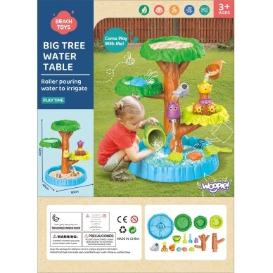 WOOPIE 2in1 vandens stalas / smėlio dėžė Happy Tree, 8 priedai 9
