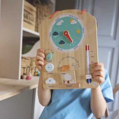 Tooky Toy edukacinė Montessori dėžutė – dėlionė, skaitliukai ir orų lenta 6 in 1, skirta vaikams nuo 3 metų 1