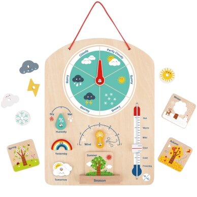 Tooky Toy edukacinė Montessori dėžutė – dėlionė, skaitliukai ir orų lenta 6 in 1, skirta vaikams nuo 3 metų 11