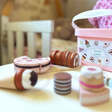TOOKY TOY Sweet Cake Medinis saldumynų rinkinys dėžutėje Konditerija Ledainė 2