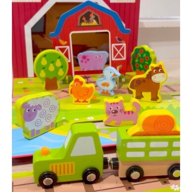 TOOKY TOY Medinis ūkis lagamine, figūrėlės ir transporto priemonės 1