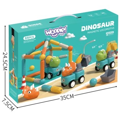 WOOPIE magnetiniai konstravimo blokeliai Dinozaurai 84 vnt. 15 WOOPIE magnetiniai konstravimo blokeliai Dinozaurai 84 vnt. 15