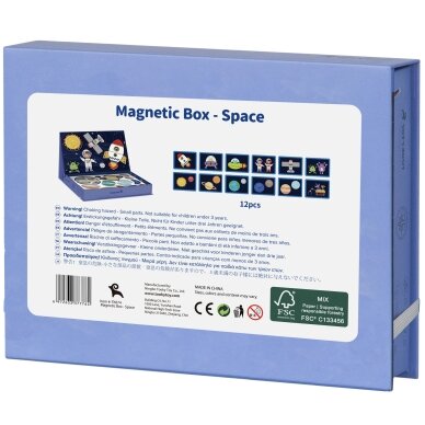 TOOKY TOY Magnetinė dėlionė Montessori edukacinė dėžutė Kosmosas 72 vnt. 9
