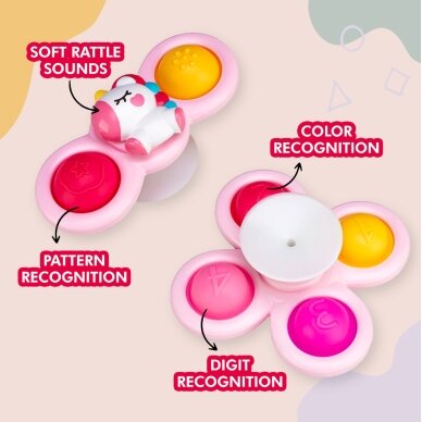 WOOPIE BABY Space Spinner Pop-it sensorinis žaislas su keičiamosiomis dalimis 3 vnt. rožinis. 7 WOOPIE BABY Space Spinner Pop-it sensorinis žaislas su keičiamosiomis dalimis 3 vnt. rožinis. 7