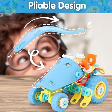 WOOPIE 6-in-1 STEM transporto priemonių konstravimo kaladėlių rinkinys 9 WOOPIE 6-in-1 STEM transporto priemonių konstravimo kaladėlių rinkinys 9
