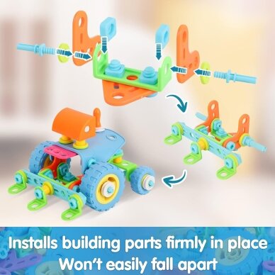 WOOPIE 6-in-1 STEM transporto priemonių konstravimo kaladėlių rinkinys 10 WOOPIE 6-in-1 STEM transporto priemonių konstravimo kaladėlių rinkinys 10