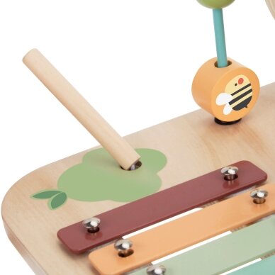 WOOPIE GREEN medinis edukacinis staliukas su muzika, sensorinis labirintas 5 viename 12