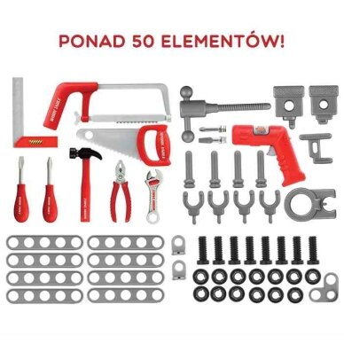 WOOPIE Didelės dirbtuvės su įrankiais vaikams DIY rinkinys – gręžtuvas, pjūklas, plaktukas 50 vnt. 6 WOOPIE Didelės dirbtuvės su įrankiais vaikams DIY rinkinys – gręžtuvas, pjūklas, plaktukas 50 vnt. 6