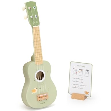 Viga medinė ukulelė vaikams, žalia su natomis 11 Viga medinė ukulelė vaikams, žalia su natomis 11