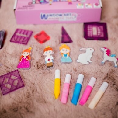 WOOPIE magnetinių kaladėlių princesės pilies rinkinys 50 vnt. 4