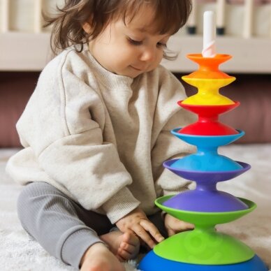 WOOPIE BABY Spalvinga bokšto dėlionė piramidė edukacinė 18m+ 3 WOOPIE BABY Spalvinga bokšto dėlionė piramidė edukacinė 18m+ 3