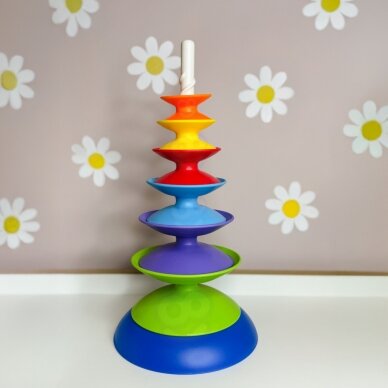 WOOPIE BABY Spalvinga bokšto dėlionė piramidė edukacinė 18m+ 6 WOOPIE BABY Spalvinga bokšto dėlionė piramidė edukacinė 18m+ 6