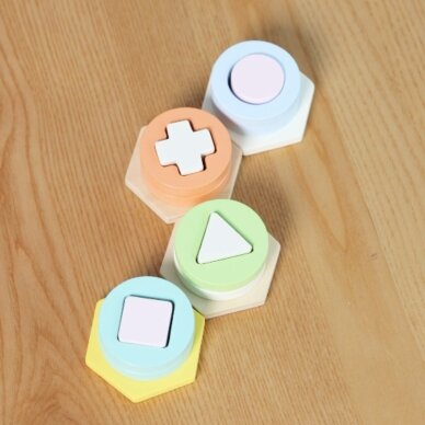 CLASSIC WORLD Montessori formų ir spalvų rūšiavimo dėlionės bokštas 3