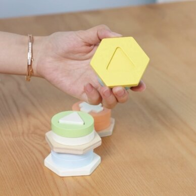 CLASSIC WORLD Montessori formų ir spalvų rūšiavimo dėlionės bokštas 4