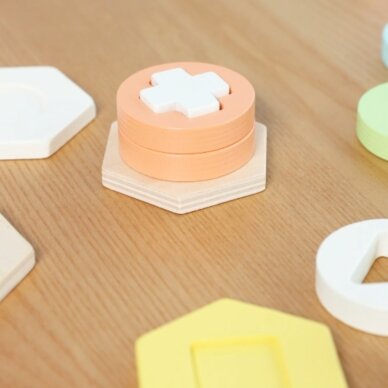 CLASSIC WORLD Montessori formų ir spalvų rūšiavimo dėlionės bokštas 5 CLASSIC WORLD Montessori formų ir spalvų rūšiavimo dėlionės bokštas 5