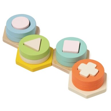CLASSIC WORLD Montessori formų ir spalvų rūšiavimo dėlionės bokštas 7