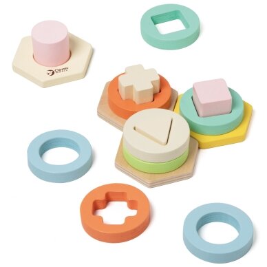 CLASSIC WORLD Montessori formų ir spalvų rūšiavimo dėlionės bokštas 9 CLASSIC WORLD Montessori formų ir spalvų rūšiavimo dėlionės bokštas 9