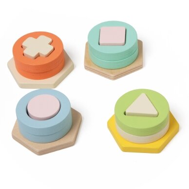 CLASSIC WORLD Montessori formų ir spalvų rūšiavimo dėlionės bokštas 10 CLASSIC WORLD Montessori formų ir spalvų rūšiavimo dėlionės bokštas 10