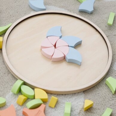 CLASSIC WORLD Pastelinė mandala Montessori dėlionė mozaika Gėlės 2