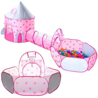 WOOPIE 3-in-1 Palapinė Princesės Rūmai XXL Namas Tunelis Sausas Baseinas 11 WOOPIE 3-in-1 Palapinė Princesės Rūmai XXL Namas Tunelis Sausas Baseinas 11