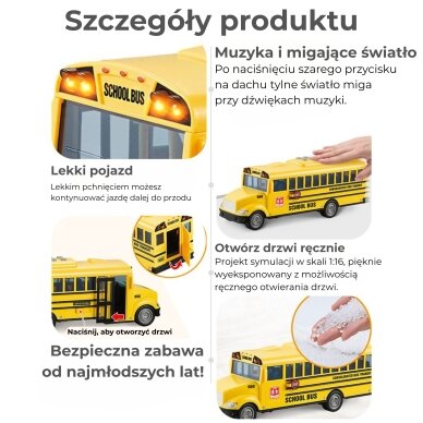 WOOPIE interaktyvus elektrinis mokyklinis autobusas 1:20 su šviesa ir garsu dovanai 2