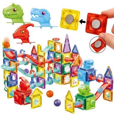 WOOPIE magnetiniai konstravimo blokeliai 3D edukacinis rinkinys kamuoliukų trasa 170 vnt. 6 WOOPIE magnetiniai konstravimo blokeliai 3D edukacinis rinkinys kamuoliukų trasa 170 vnt. 6