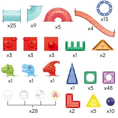 WOOPIE magnetiniai konstravimo blokeliai 3D edukacinis rinkinys kamuoliukų trasa 170 vnt. 7 WOOPIE magnetiniai konstravimo blokeliai 3D edukacinis rinkinys kamuoliukų trasa 170 vnt. 7