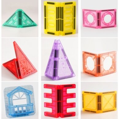 WOOPIE magnetinės konstrukcinės kaladėlės 3D edukacinis rinkinys Pilis, transporto priemonės 110 vnt. 8 WOOPIE magnetinės konstrukcinės kaladėlės 3D edukacinis rinkinys Pilis, transporto priemonės 110 vnt. 8