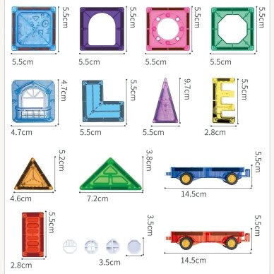WOOPIE magnetinės konstrukcinės kaladėlės 3D edukacinis rinkinys Pilis, transporto priemonės 110 vnt. 10 WOOPIE magnetinės konstrukcinės kaladėlės 3D edukacinis rinkinys Pilis, transporto priemonės 110 vnt. 10
